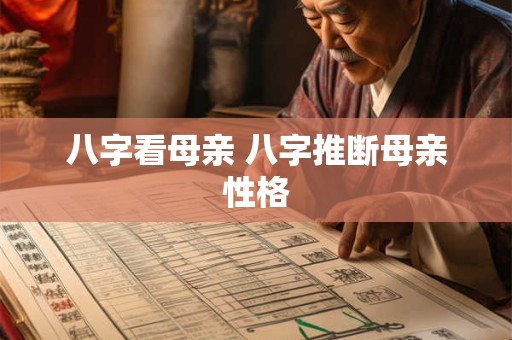 八字看母亲 八字推断母亲性格