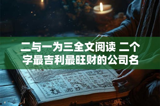 二与一为三全文阅读 二个字最吉利最旺财的公司名