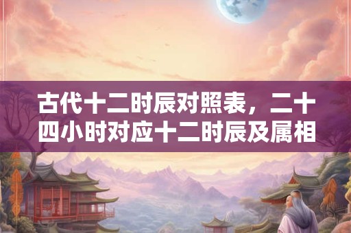 古代十二时辰对照表，二十四小时对应十二时辰及属相