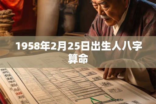 1958年2月25日出生人八字算命
