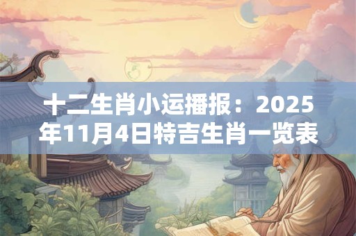 十二生肖小运播报：2025年11月4日特吉生肖一览表