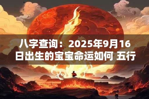 八字查询：2025年9月16日出生的宝宝命运如何 五行缺什么