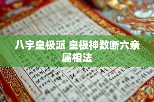 八字皇极派 皇极神数断六亲属相法