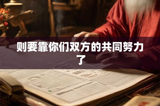 则要靠你们双方的共同努力了