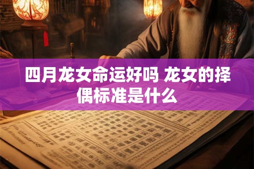 四月龙女命运好吗 龙女的择偶标准是什么