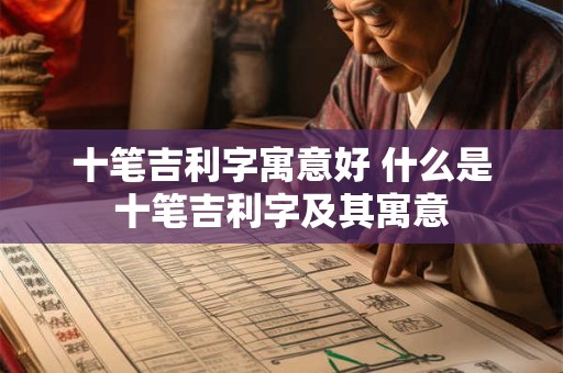 十笔吉利字寓意好 什么是十笔吉利字及其寓意