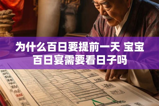 为什么百日要提前一天 宝宝百日宴需要看日子吗