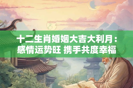 十二生肖婚姻大吉大利月：感情运势旺 携手共度幸福时光！