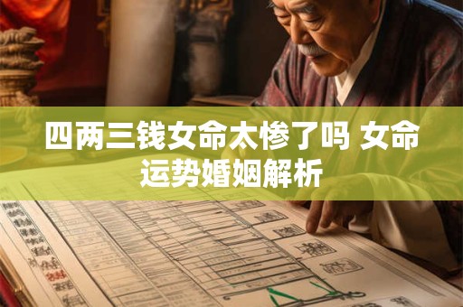 四两三钱女命太惨了吗 女命运势婚姻解析