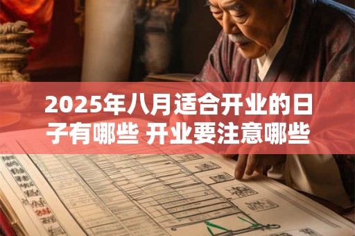 2025年八月适合开业的日子有哪些 开业要注意哪些事情