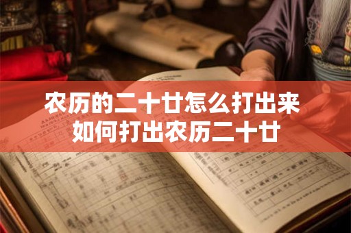 农历的二十廿怎么打出来 如何打出农历二十廿