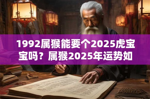 1992属猴能要个2025虎宝宝吗?属猴2025年运势如何? 1992属猴能要个2025虎宝宝吗?属猴2025年运势如何?