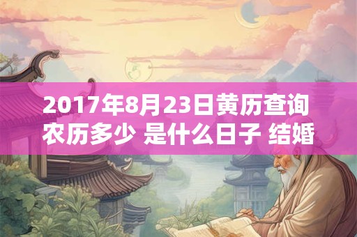2017年8月23日黄历查询 农历多少 是什么日子 结婚吉时