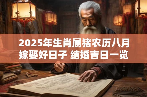 2025年生肖属猪农历八月嫁娶好日子 结婚吉日一览表