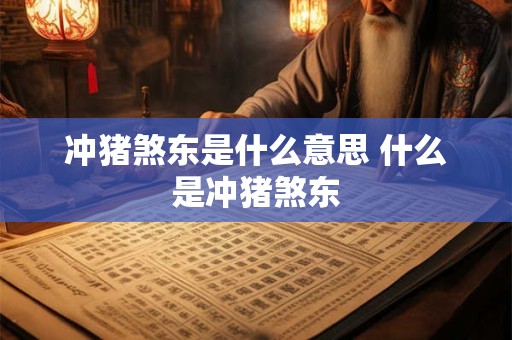 冲猪煞东是什么意思 什么是冲猪煞东
