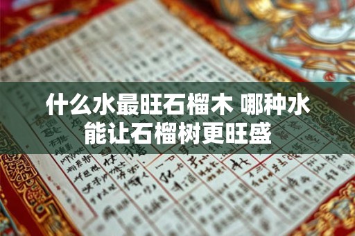 什么水最旺石榴木 哪种水能让石榴树更旺盛