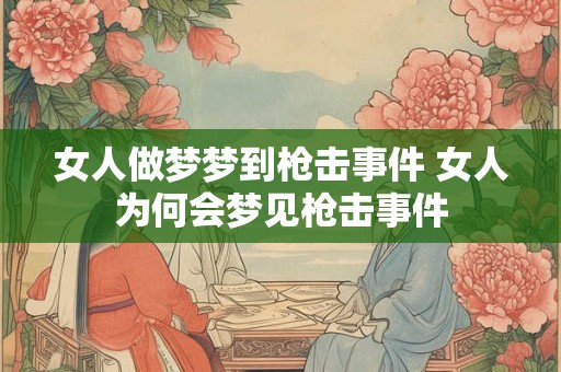 女人做梦梦到枪击事件 女人为何会梦见枪击事件