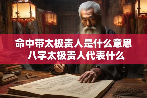 命中带太极贵人是什么意思  八字太极贵人代表什么