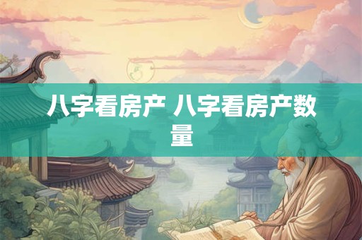 八字看房产 八字看房产数量