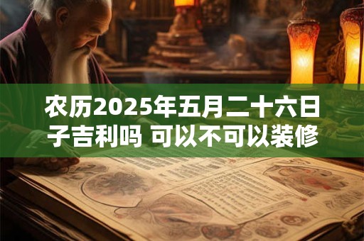 农历2025年五月二十六日子吉利吗 可以不可以装修动土 农历2025年五月二十六日子吉利吗 可以不可以装修动土