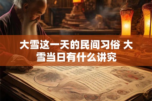 大雪这一天的民间习俗 大雪当日有什么讲究 大雪这一天的民间习俗 大雪当日有什么讲究