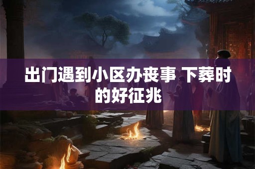 出门遇到小区办丧事 下葬时的好征兆