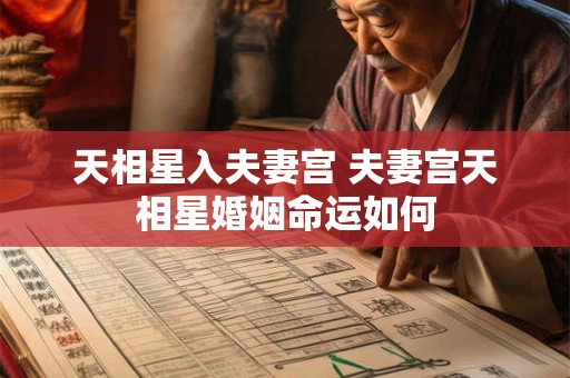 天相星入夫妻宫 夫妻宫天相星婚姻命运如何