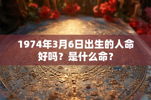 1974年3月6日出生的人命好吗？是什么命？