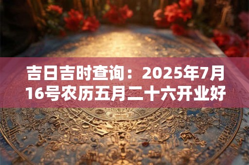 吉日吉时查询：2025年7月16号农历五月二十六开业好吗