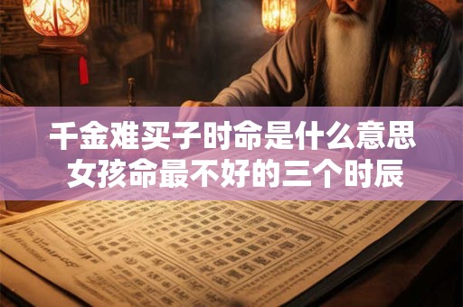 千金难买子时命是什么意思 女孩命最不好的三个时辰