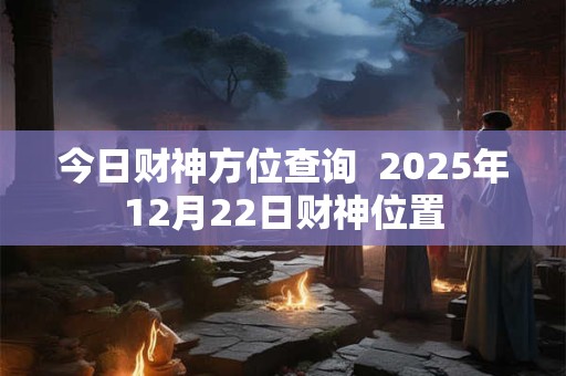 今日财神方位查询  2025年12月22日财神位置