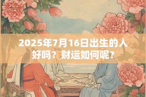 2025年7月16日出生的人好吗？财运如何呢？