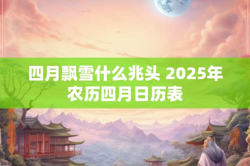 四月飘雪什么兆头 2025年农历四月日历表