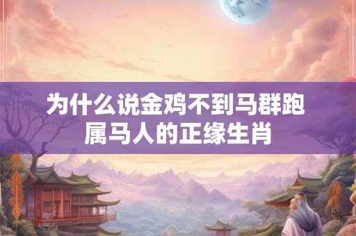为什么说金鸡不到马群跑 属马人的正缘生肖