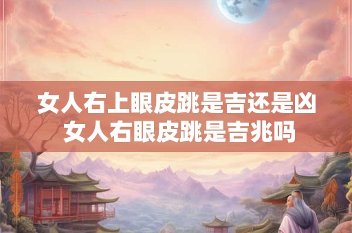 女人右上眼皮跳是吉还是凶 女人右眼皮跳是吉兆吗
