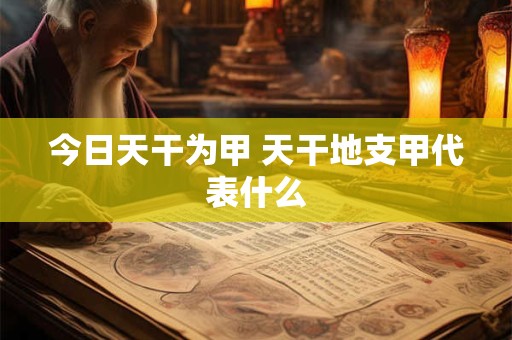 今日天干为甲 天干地支甲代表什么