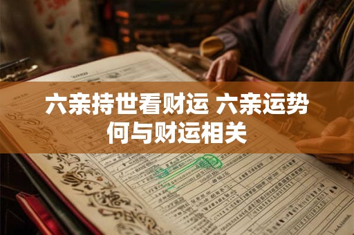 六亲持世看财运 六亲运势何与财运相关