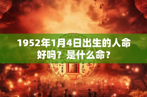 1952年1月4日出生的人命好吗？是什么命？