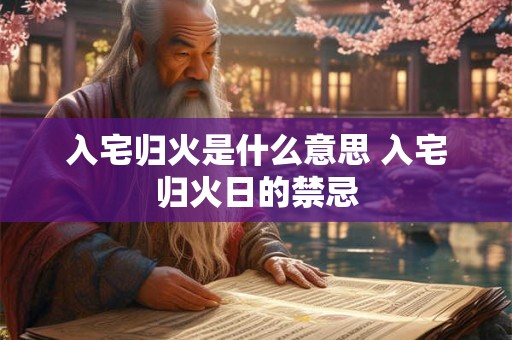 入宅归火是什么意思 入宅归火日的禁忌