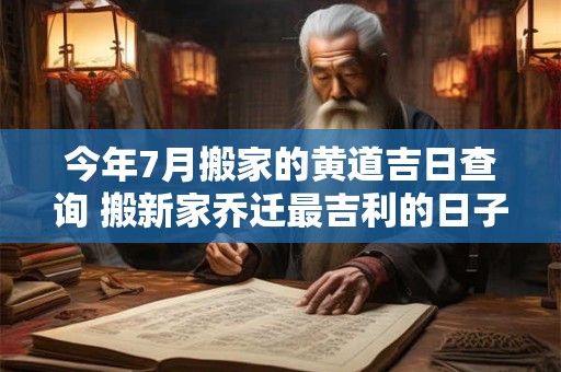 今年7月搬家的黄道吉日查询 搬新家乔迁最吉利的日子2025
