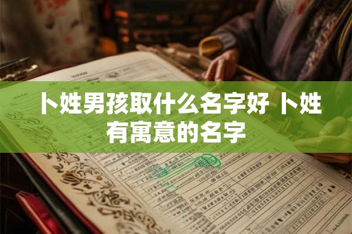 卜姓男孩取什么名字好 卜姓有寓意的名字