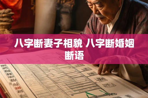 八字断妻子相貌 八字断婚姻断语