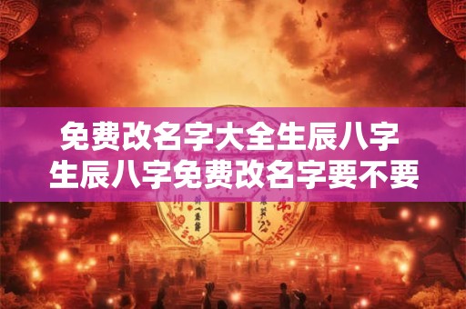 免费改名字大全生辰八字 生辰八字免费改名字要不要