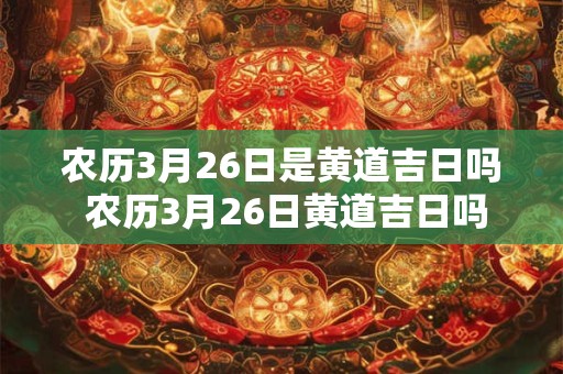 农历3月26日是黄道吉日吗 农历3月26日黄道吉日吗