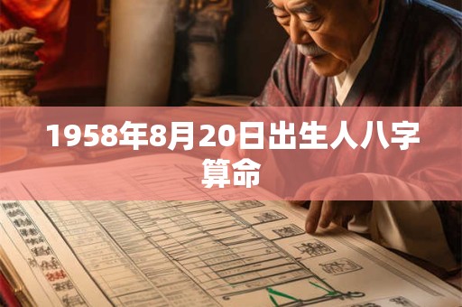 1958年8月20日出生人八字算命