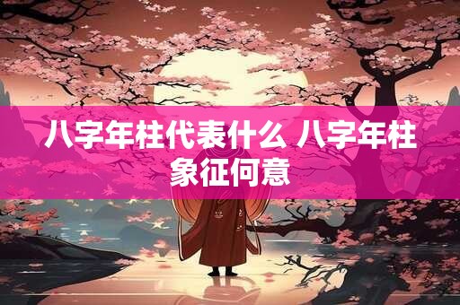八字年柱代表什么 八字年柱象征何意