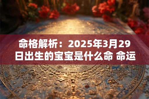 命格解析：2025年3月29日出生的宝宝是什么命 命运好吗