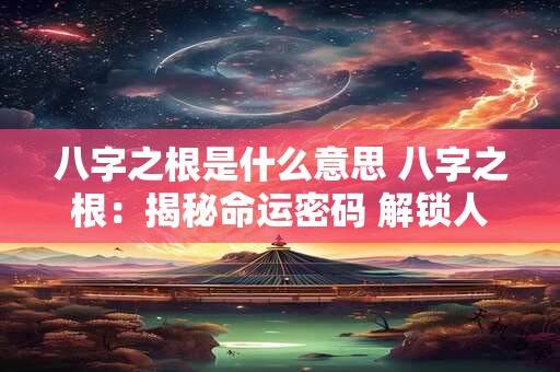 八字之根是什么意思 八字之根：揭秘命运密码 解锁人生轨迹