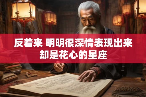 反着来 明明很深情表现出来却是花心的星座 反着来 明明很深情表现出来却是花心的星座
