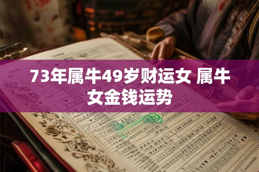 73年属牛49岁财运女 属牛女金钱运势